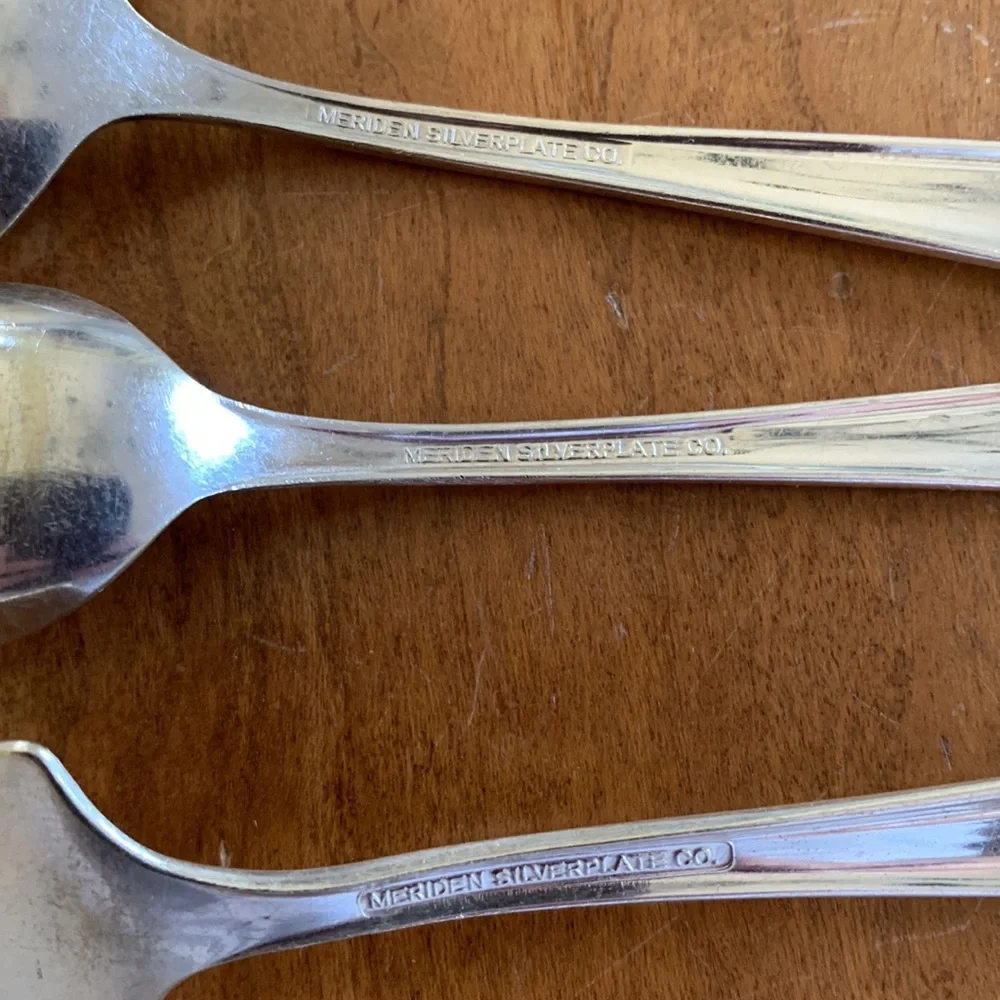 Vintage Meriden Silverplate 3 Pc. Condiment Set